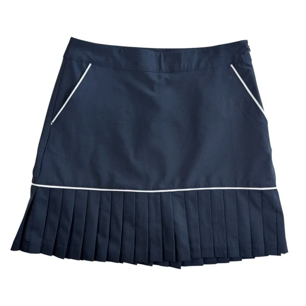 Lady Hagen‎ Golf Skort Womens 2 Navy Blue Pleated Hem Athletic Performance